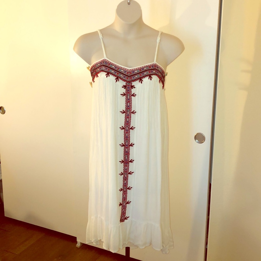 Embroidered White cotton dress